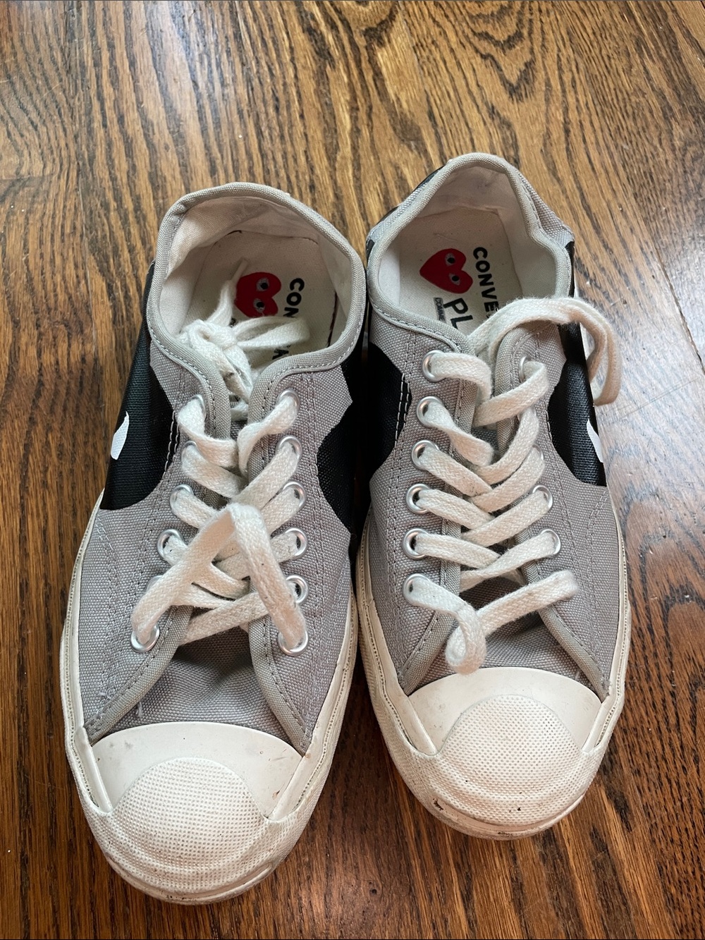Comme des Garçons PLAY x Converse Jack Purcell Low - Drizzle Grey size 3/4.5